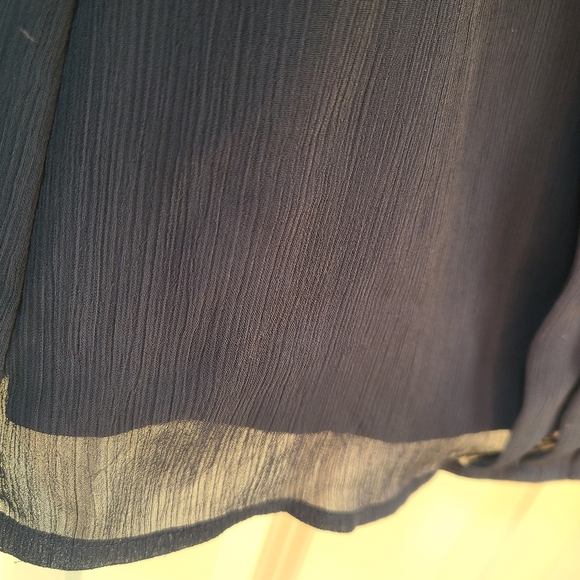 Banana Republic Navy Sleeveless Pleated Women's Top Blouse - Picture 6 of 11